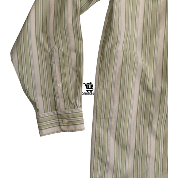 L.L. Bean Men's Size L Tall Button Up Striped Wrinkle Stain Resistant Shirt - Picture 8 of 14
